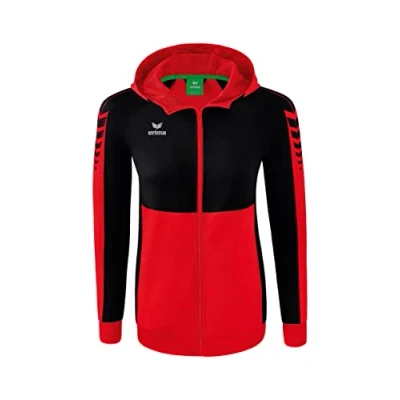 Imagen de ERIMA Mujer Six Wings Chaqueta de entrenamiento con capucha, rojo/negro, 40