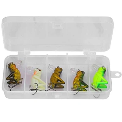 Imagen de Paquete de 5 Piezas Cebo se?uelo grillo Saltamontes Bionic Duro para la Pesca Insectos con Anzuelo Afilado