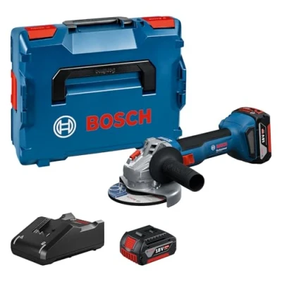 Imagen de Bosch Professional 18V System amoladora angular a batería GWS 18V8 (diámetro del disco de 125 mm, incl. 2 baterías GBA 4.0Ah, cargador GAL 18V40, LBOXX)