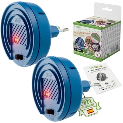 Imagen de ISOTRONIC Ahuyentador de Ratas, Ratones, martas, Mosquitos, Moscas, pulgas y cucarachas Repelente plagas ultrasónico con luz LED Controla Elimina sin venenos ni trampas Set 2