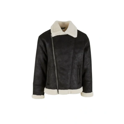 Imagen de Urban Classics Shearling Biker Chaqueta de invierno, Hombre, Talla: XL, Black whitesand