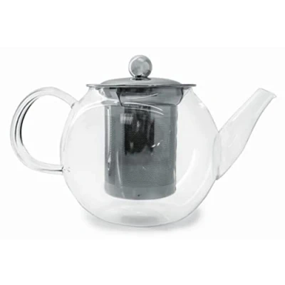 Imagen de NERTHUS FIH 564 Tetera de cistal Transparente Resistente al Calor con infusor Acero Inoxidable, Vidrio