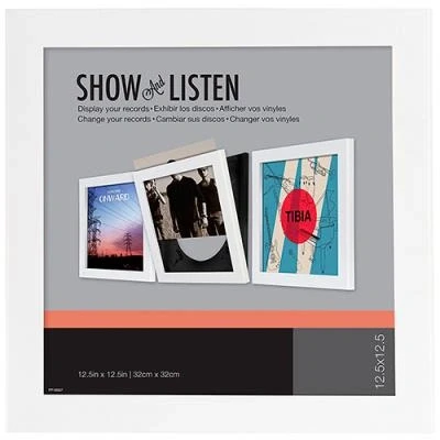 Imagen de Easy change Frame Show &amp; Listen, Marco para LP con Apertura Frontal Basculante, Acrílico, Blanco, 32 x 3 cm