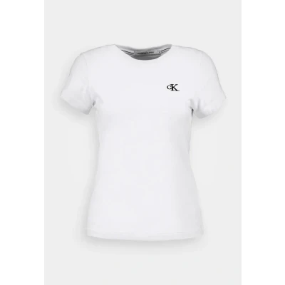 Imagen de Calvin Klein Jeans Embroidery SLIM TEE Camiseta básica, Mujer, Talla: Medium, Bright white