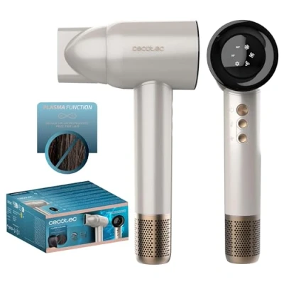 Imagen de Secador Cecotec IoniCare RockStar Nano IonTech Champagne, 2400 W, DC, Tecnología iónica, Motor silencioso, Difusor incluido, Gold