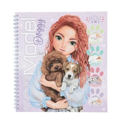 Imagen de Depesche 13218 TOPModel Create Your Doggy Libro para Colorear con 40 páginas diseñar Motivos de Perros, Incl. 5 Hojas Pegatinas, Paper, Multicolor, One Size