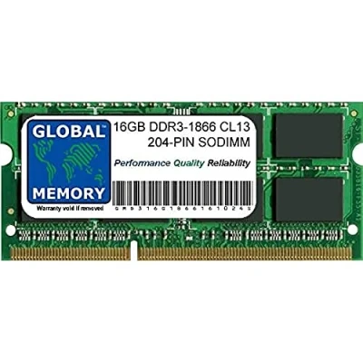 Imagen de 16GB DDR3 1866MHz PC3 14900 204 PIN SODIMM Memoria RAM para Ordenador PORTÁTILES/NOTEBOOKS