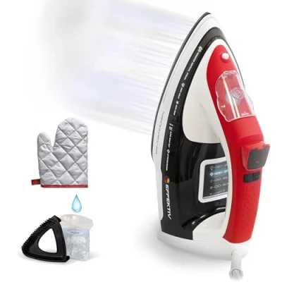 Imagen de EFFEKTIV Plancha Vapor 2500 X Ropa con Suela Cerámica 5 Modos Digital LED 2800W de Potencia Vertical Continuo 560mg/min Centro Planchado Compacto Cable 3m Autoapagado