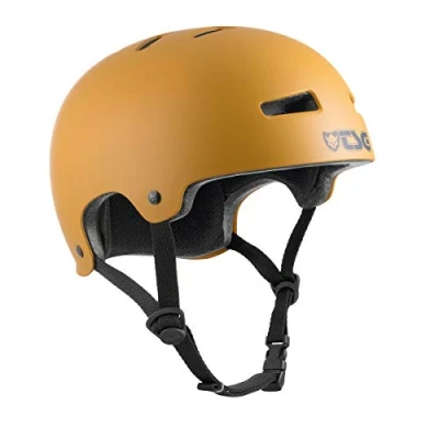 Imagen de TSG Evolution Casco Bowl Skate/Roller/Patinetette/BMX/Dirt/Pumptrack/MTB/E Bike, Unisex Adulto, Amarillo, S/M (54 56 cm)