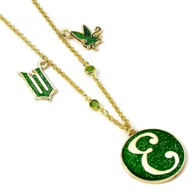 Imagen de WICKED Elphaba &#039;E&#039; Icon Collar verde y dorado con adornos de abalorios, talla única, Aleación zinc: 93% zinc, 3% cobre 4% aluminio, No es una piedra preciosa