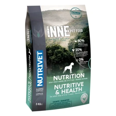 Imagen de NUTRIVET INNE Chien Croquetas sin Cereales Perro Adulto 80% Ingredientes de Origen Animal 3 kg