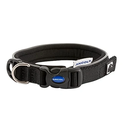 Imagen de Ancol Extreme Ultra Acolchado Resistente a la Intemperie, cómodo, Seguro, Collar Negro, Accesorio de Entrenamiento para Mascotas, 34 40 cm, Talla 4