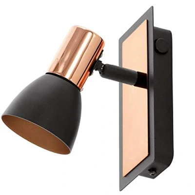 Imagen de EGLO Foco de pared LED Barnham, ancho 7 cm, negro/cobre