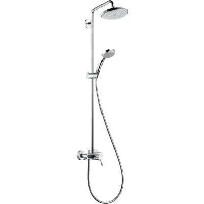 Imagen de Hansgrohe 27222000 Croma 220 Air Showerpipe, 4 tipos de chorro con grifo monomando, cromo