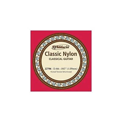Imagen de D&#039;Addario J2706, cuerda individual de nailon para guitarra clásica, nivel principiante, tensión normal, sexta