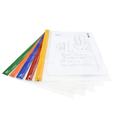 Imagen de Rapesco 1507 Bolsa Zipper con Cremallera Metálica, A3, Transparente en Colores Surtidos, Paquete de 5