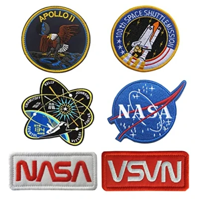 Imagen de 6 Pcs NASA Exploración del Espacio Parche con Ganchos y Lazo, Patch de Insignias la Tácticas Emblemas Aplicación para Gorras, Bolsos, Chalecos, Chaquetas, Mochilas, Ropa