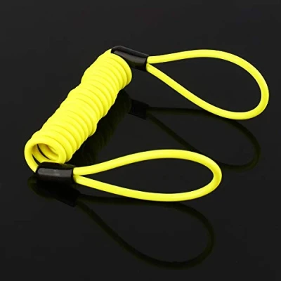 Imagen de EBTOOLS cable de recordatorio bloqueo Disco seguridad, 3.5 mm Moto Bicicleta ATV Scooter Herramienta seguridad amarillo