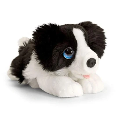 Imagen de Lashuma Perro de peluche Border Collie, Keel Toys peluche, color negro y blanco, 25 cm
