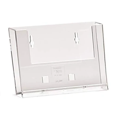 Imagen de taymar Portatarjetas de pared para folletos DIN A6, formato horizontal, transparente, 1 unidad