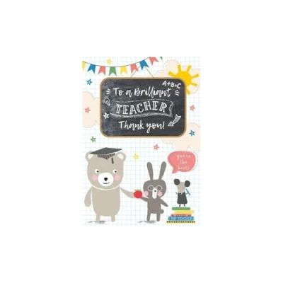 Imagen de Piccadilly Greetings Brilliant Teacher Tarjeta de agradecimiento para profesor, 17,8 x 12,7 cm