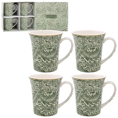 Imagen de The Leonardo Collection William Morris Larkspur juego de 4 tazas cocina y hogar, elegante vajilla para cada ocasión, bonito café hombres regalos