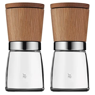 Imagen de WMF Ceramill Natura Juego 2 molinillos, Madera 13,8 cm Ø 6 cm, Molinillo de sal y pimienta, cerámica para Especias