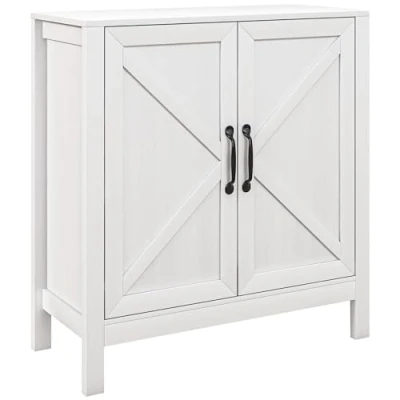 Imagen de HOMCOM Aparador para Salón Moderno Mueble de con Estante Ajustable y Antivuelco Cocina Comedor Dormitorio Pasillo 80x35x85 cm Blanco