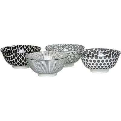 Imagen de Ritzenhoff &amp; Breker Cáscaras ,porcelana, color blanco y negro, 15.5 x 7.5 cm, 4 piezas