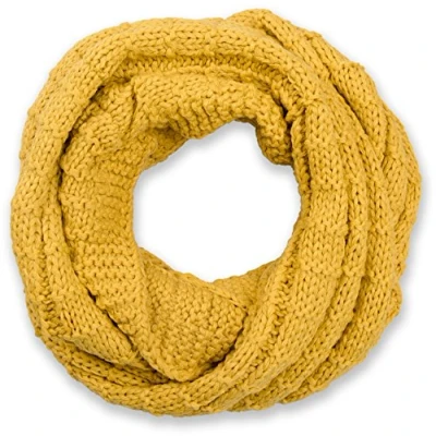Imagen de styleBREAKER fular de tubo punto a cuadros, fino monocolor, chal invierno, unisex 01018154, color:Curry