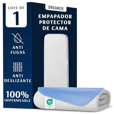 Imagen de Dreamzie Protector Colchon Impermeable e Absorbente 90 x 160 cm Funda Lavable para Incontinencia