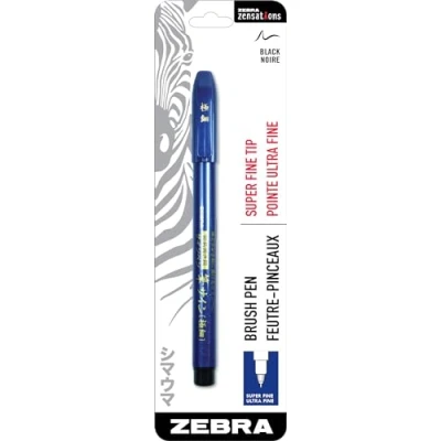 Imagen de Zebra Zensations Brush Pen, Tip, Black, Water Resistant Ink, 1 Count