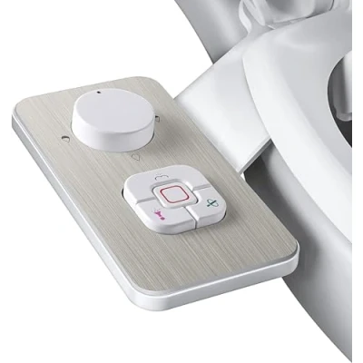 Imagen de SAMODRA Bidet para Inodoro No Eléctrico, Ducha Higienica WC Adaptador Doble Boquilla. con Chorro de Agua, Latón Cepillado