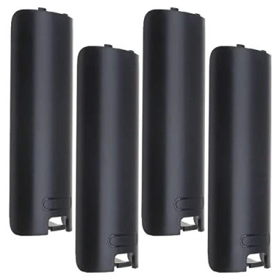 Imagen de Create Idea Cubierta de la Puerta Trasera bater¨ªa 4 Piezas Compatible con Nintendo Wii Mando a Distancia Tapa pl¨¢Stico Negro