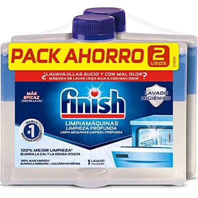 Imagen de Finish Limpiamáquinas Líquido para Lavavajillas contra el mal olor, la cal y grasa 2 x 250ml