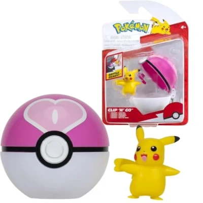 Imagen de Pokémon Clip &#039;N&#039; Go Pikachu y Love Ball Incluye Figura de Batalla 2 Pulgadas Accesorio Bola Amor