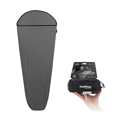 Imagen de Naturehike Hut Saco de Dormir Ultraligero con Forro sólo 390g Alta Elasticidad Viaje Tamaño Paquete Pequeño para Mochileros, Albergues y Camping