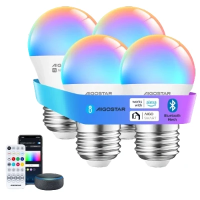 Imagen de Bluetooth MESH G45 E27 6,5W RGB+CCT 4 piezas