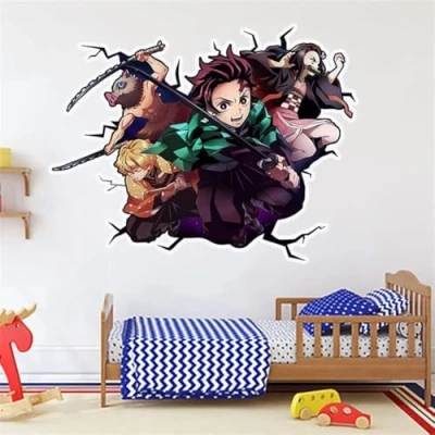 Imagen de Calcomanías de pared anime, decoración fondo dormitorio niños, autoadhesiva, póster suministros fiesta cumpleaños