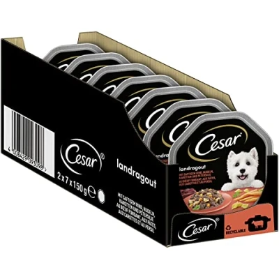 Imagen de Cesar Perros Forro húmedo País Cocina, 14 Cuencos (14 x 150 g)