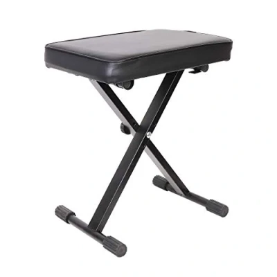 Imagen de UNHO Banco para Piano y Teclado Taburete Plegable con Patas en X 3 Alturas Ajustables 48/51.5/53.5cm Asiento Cómodo Carga Máx 80kg