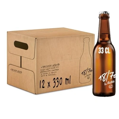 Imagen de 18/70 La Rubia Cerveza Lager Especial Pack Botella, 12 x 33cl