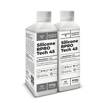 Imagen de R Pro Tech 45 Goma de Silicona Transparente no toxica, Líquida para la Fabricación Moldes Silicona, Caucho Resina DIY 1:1 (1 kg)