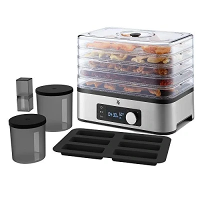 Imagen de WMF Kitchenminis Deshidratadora Snack To Go, 250 W con 5 bandejas altura regulable, pantalla LCD, 30 70ºC, libre de BPA,Tritan, Acero Inoxidable cromargan
