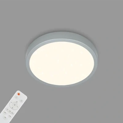 Imagen de Briloner Lámpara de techo starry sky, regulable, Temperatura Color ajustable, superficie, Mando a distancia, plata, Ø280x40 mm