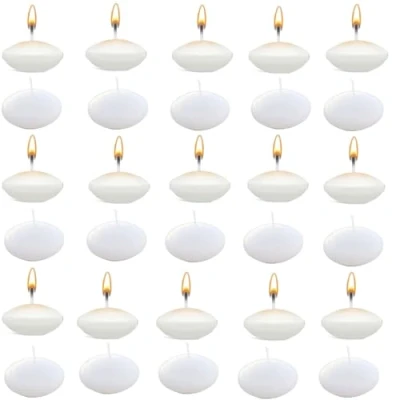 Imagen de Velas flotantes,30 piezas Floating candles,Velas Flotantes sin Perfume,Velas de Candelitas Cálidas Flotantes,para centros mesa,para piscina,hogar,boda,fiesta,Blanco