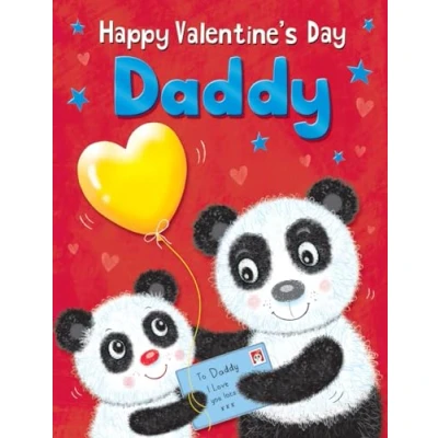 Imagen de Piccadilly Greetings Tarjeta de San Valentín para papá, pandas, 8 x 6 pulgadas
