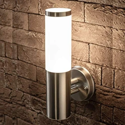 Imagen de CGC Lighting Aplique de exterior, Acero inoxidable, Porche, Graden, LED, E27, Moderno