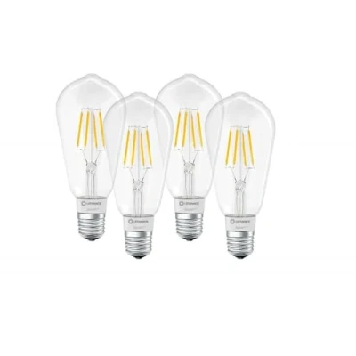 Imagen de LEDVANCE Lámpara Smart LED con Bluetooth, E27, regulable, blanco cálido (2700K), controlable Alexa, Google y Apple, SMART+ BT, paquete de 4