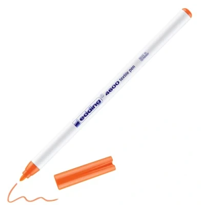 Imagen de edding 4600 rotulador textil naranja neón 1 para tela punta redonda de mm rotuladores textiles permanentes dibujar en tejidos, resistentes a lavados hasta 60 C